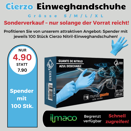 1 x Cierzo Nitril Einweghandschuhe 100 Stk.