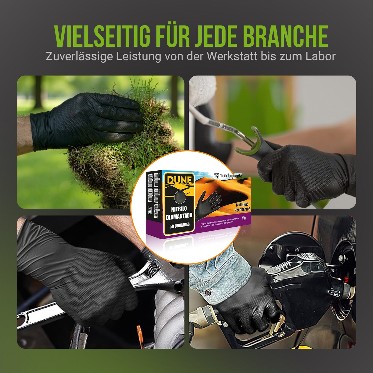 Dune Nitril Einweghandschuhe schwarz
