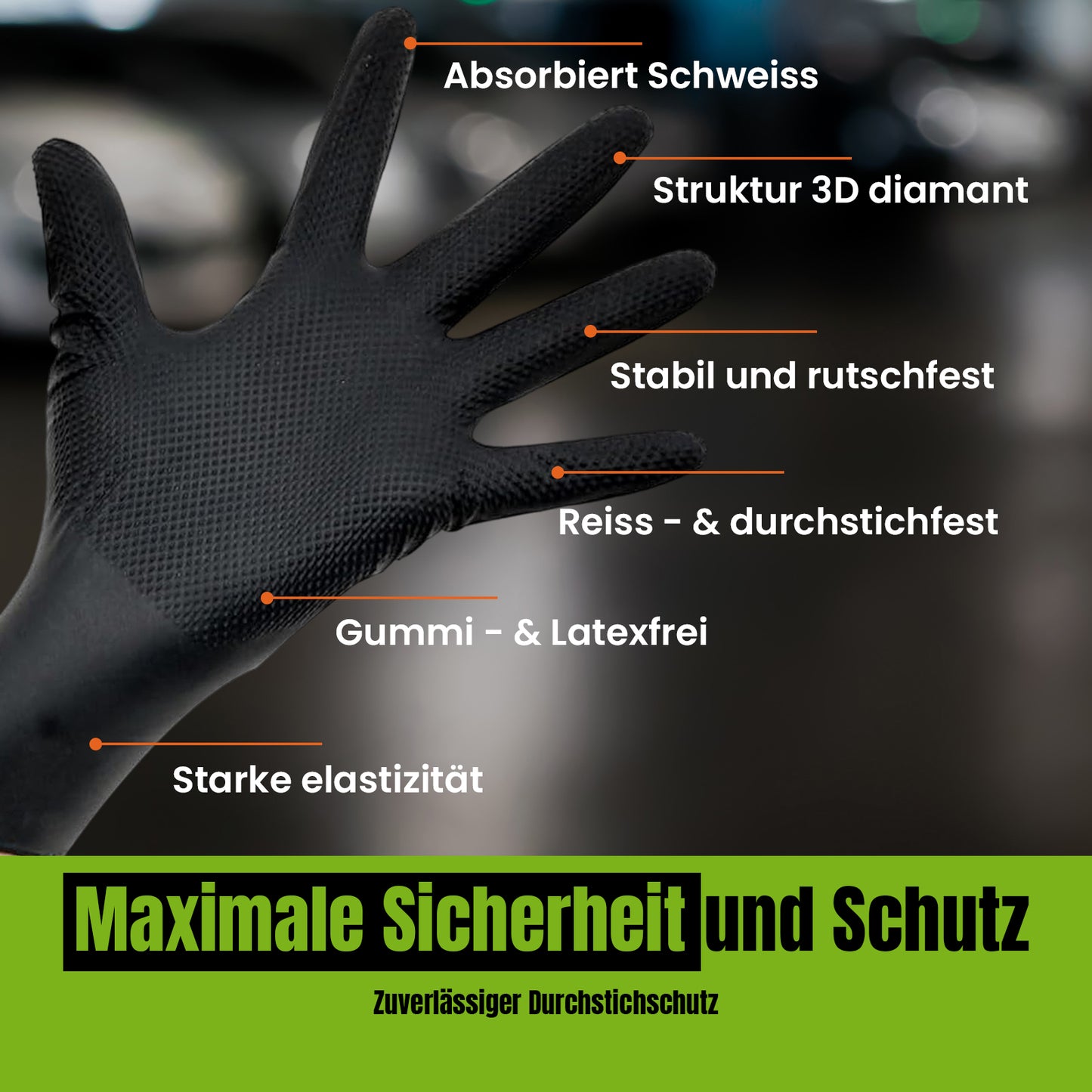 Gants réutilisables Sahara Nitrile 50 pcs Noir