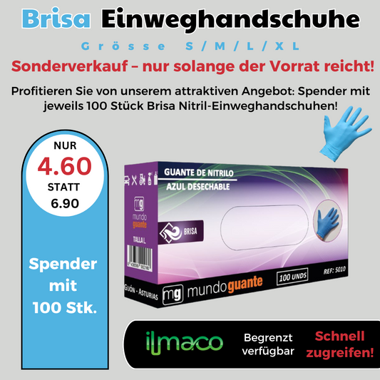 1 x Brisa Nitril Einweghandschuhe 100 Stk.