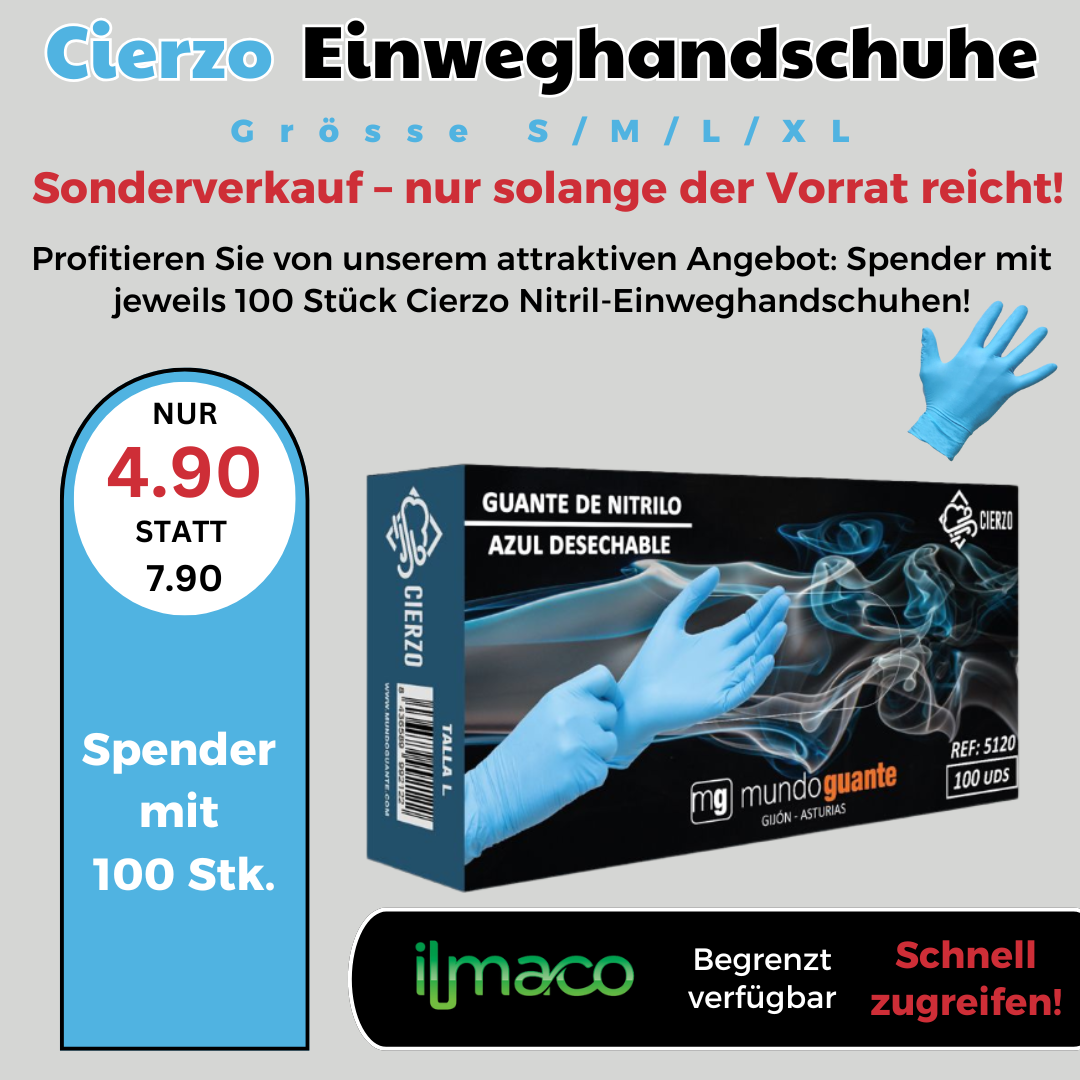 1 x Cierzo Nitril Einweghandschuhe 100 Stk.