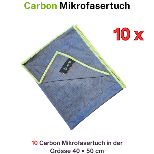 10 Stk. Carbon Mikrofasertuch 40 × 50 cm