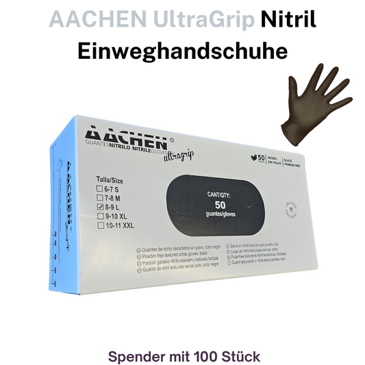 1 x Aachen UltraGrip Nitril Einweghandschuhe 50 Stk.