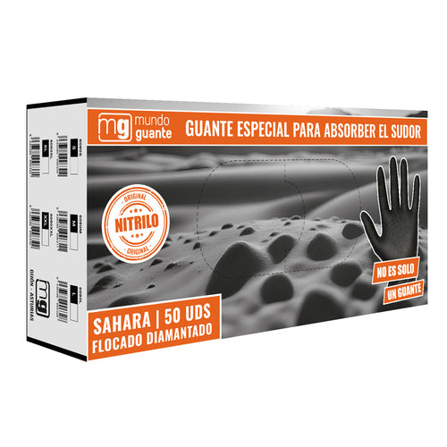 Sahara Nitril Wiederverwendbarer Handschuhe 50 Stk. Schwarz