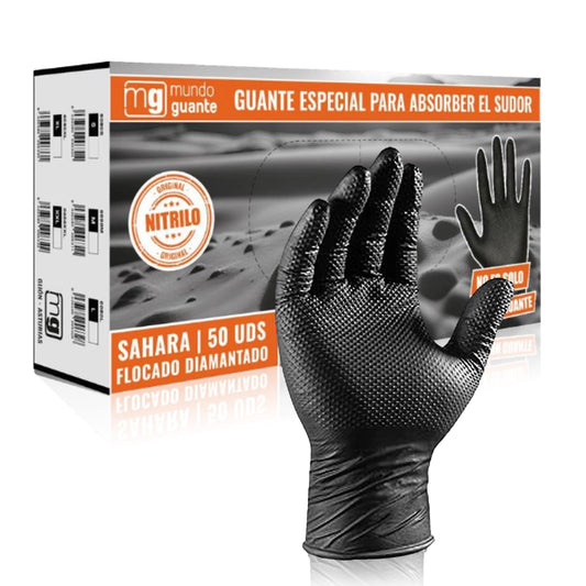 Guanti Riutilizzabili in Nitrile Sahara 50 pz Neri